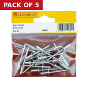 Centurion Domed Blind Rivets, 4mm x 10.3mm - Pack of 5