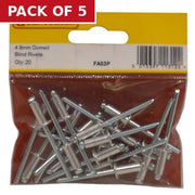 Centurion Domed Blind Rivets, 4.8mm x 12.6mm - Pack of 5
