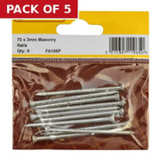 Centurion 70mm Masonry Nails (Pack of 9) - Pack of 5