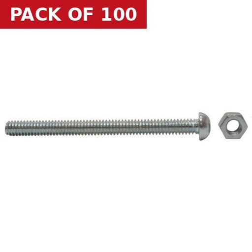 Centurion M5 x 75mm Machine Screws & Nuts - Zinc Plated - (100)