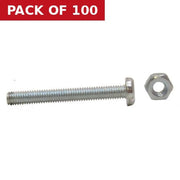 Centurion M3 x 25mm Machine Screws & Nuts - Zinc Plated - (100)