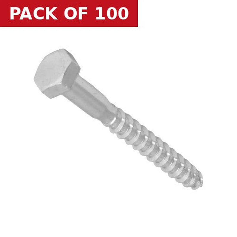 Centurion M10 x 70mm ZP Coach Screws   (100)