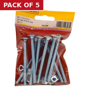 Centurion M6 x 75mm ZP Small Carriage Bolts & Nuts (Pack of 11) - Pack of 5