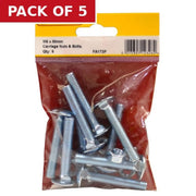 Centurion M8 x 50mm ZP Small Carriage Bolts & Nuts (Pack of 9) - Pack of 5