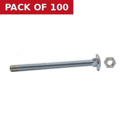 Centurion M8 x 150mm ZP Small Carriage Bolts & Nuts  (100)