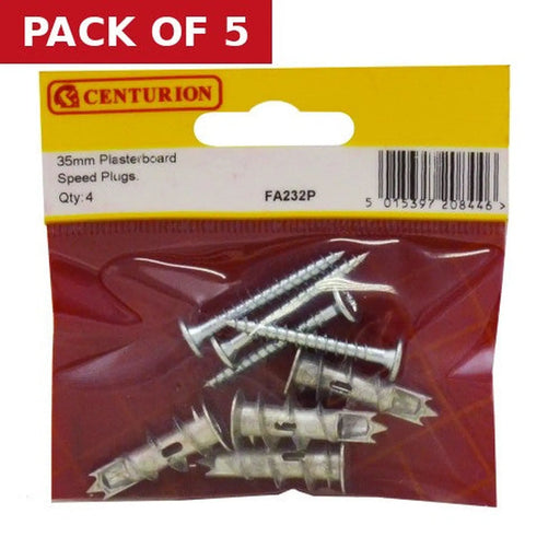 Centurion 35mm Metal Plasterboard Speed Plugs (Pack of 4) - Pack of 5