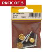 Centurion 20mm x 8 EB Dome Mirror Screws  (Pack of 4) - Pack of 5