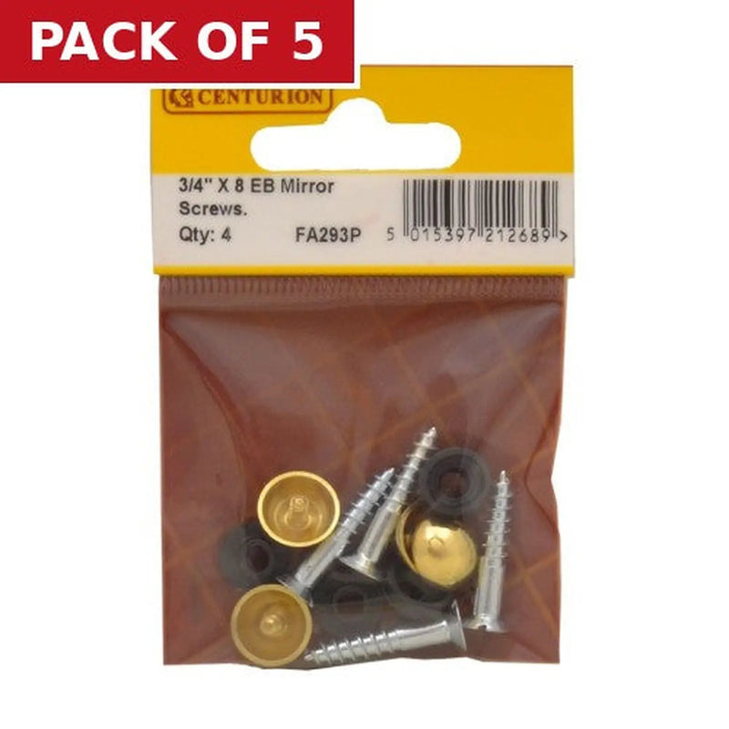 Centurion 20mm x 8 EB Dome Mirror Screws  (Pack of 4) - Pack of 5