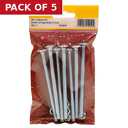 Centurion M6 x 100mm ZP Small Carriage Bolts & Nuts  (Pack of 7) - Pack of 5