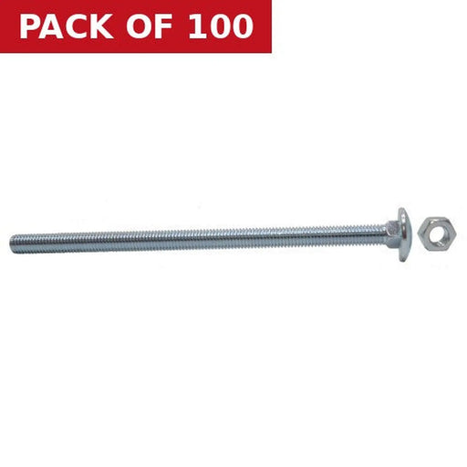 Centurion M6 x 150mm ZP Small Carriage Bolts & Nuts   (100)