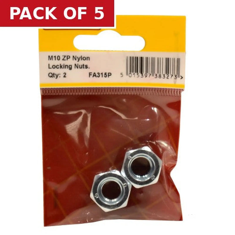 Centurion M10 ZP Nylon Locking Nuts  (Pack of 2) - Pack of 5