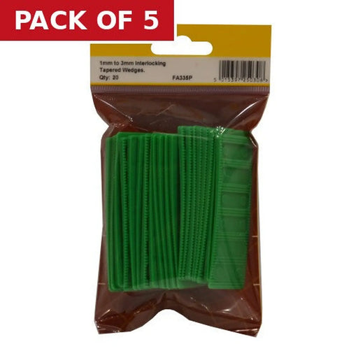 Centurion 28mm x 80mm x 1-3mm Interlocking Tapered Wedges (Pack of 20) - Pack of 5