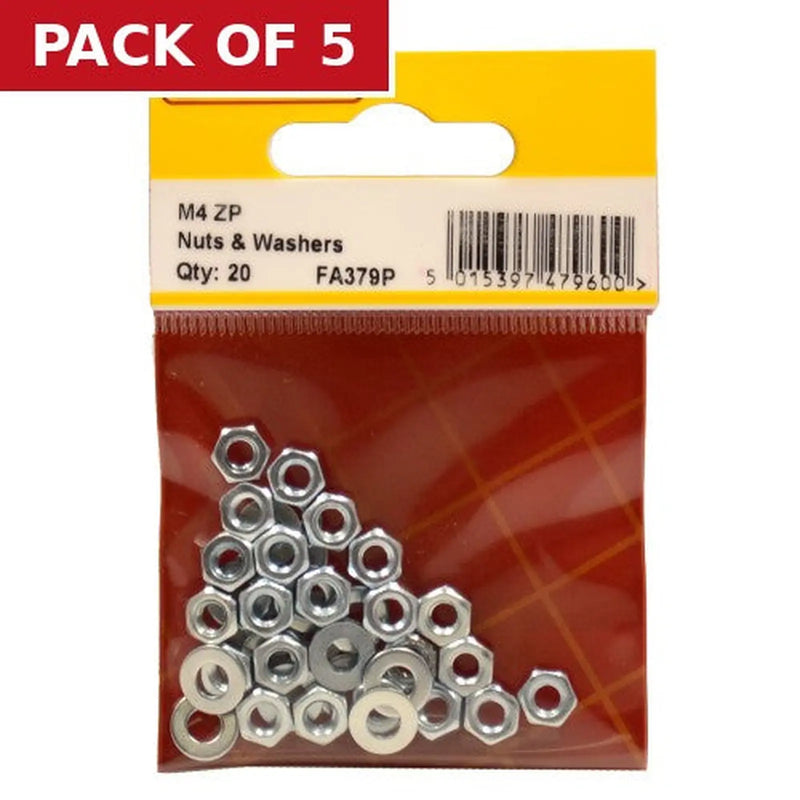 Centurion M4 ZP Nuts & Washers (Pack of 20) - Pack of 5