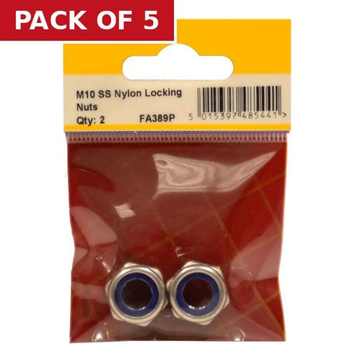 Centurion M10 SS Nylon Locking Nuts (Pack of 2) - Pack of 5