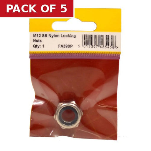 Centurion M12 SS Nylon Locking Nuts (Pack of 1) - Pack of 5