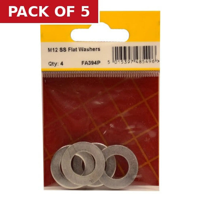 Centurion M12 SS Flat Washers (Pack of 4) - Pack of 5