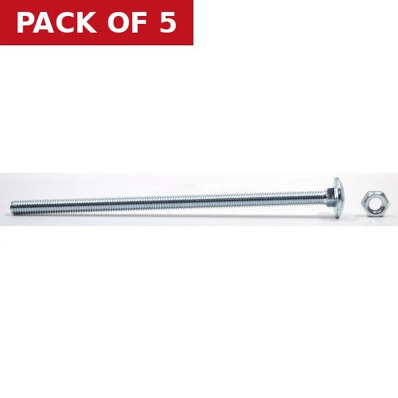 Centurion M6 x 130mm ZP Cup Sq Hex Carriage Bolts & Nuts (Pack of 6) - Pack of 5