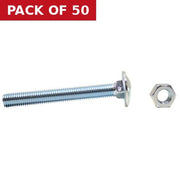 Centurion M12 x 100mm ZP Cup Sq Hex Carriage Bolts & Nuts - Pack of 50