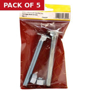 Centurion M12 x 100mm ZP Cup Sq Hex Carriage Bolts & Nuts (Pack of 2) - Pack of 5