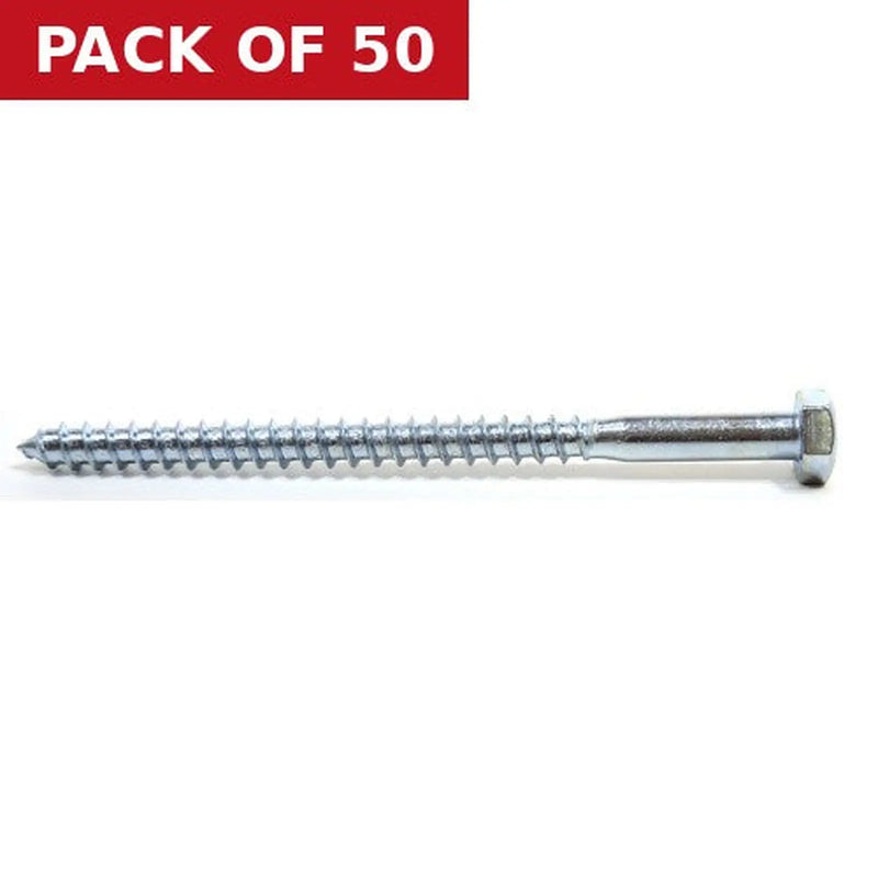 Centurion M8 x 120mm ZP Coach Screws - Pack of 50