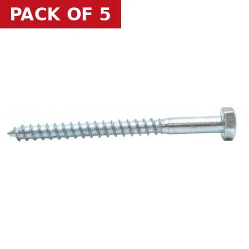 Centurion M6 x 80mm ZP Coach Screws (Packs of 5) - Pack of 5