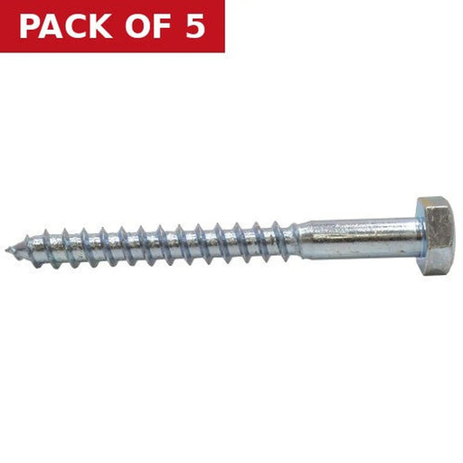 Centurion M12 x 100mm ZP Coach Screws (Packs of 1) - Pack of 5