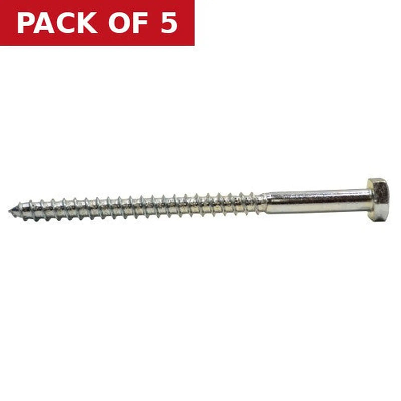 Centurion M12 x 150mm ZP Coach Screws (Packs of 1) - Pack of 5