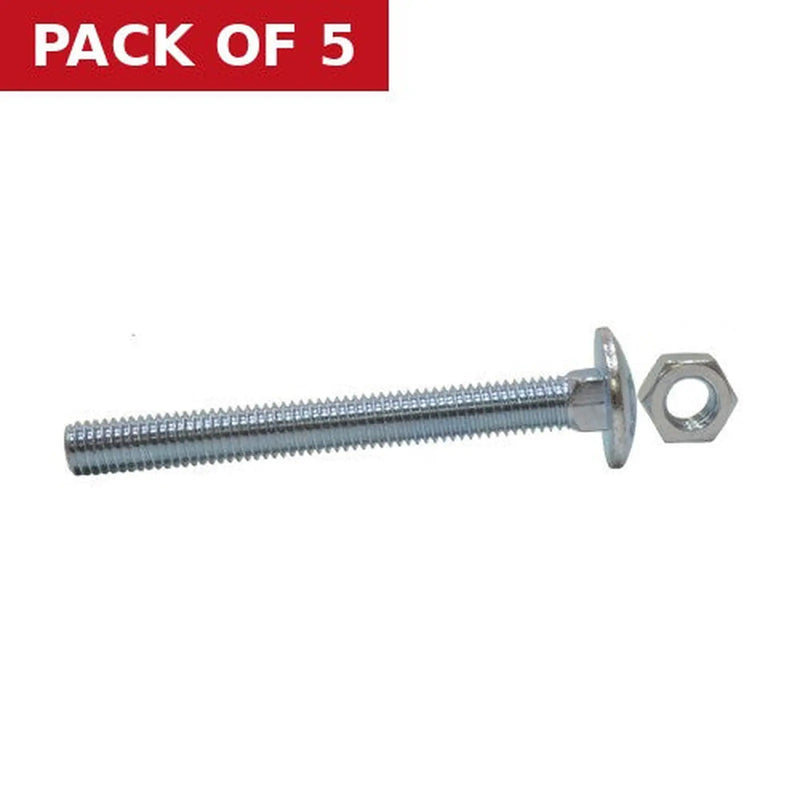 Centurion M8 x 110mm ZP Small Carriage Bolts & Nuts (Packs of 4) - Pack of 5