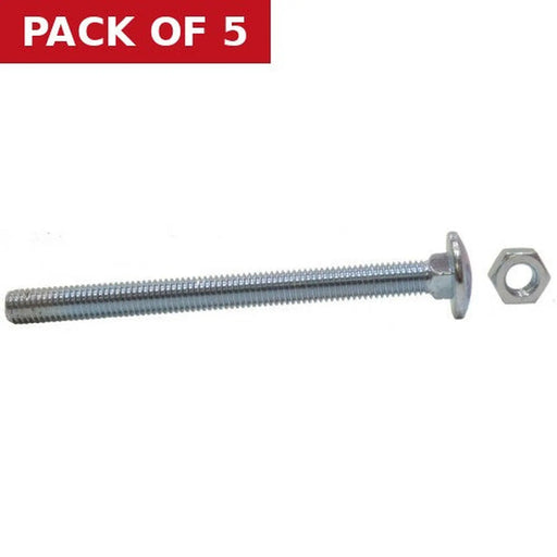 Centurion M8 x 200mm ZP Small Carriage Bolts & Nuts (Packs of 3) - Pack of 5