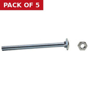 Centurion M10 x 120mm ZP Small Carriage Bolts & Nuts (Packs of 2) - Pack of 5