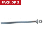 Centurion M10 x 200mm ZP Small Carriage Bolts & Nuts (Packs of 2) - Pack of 5