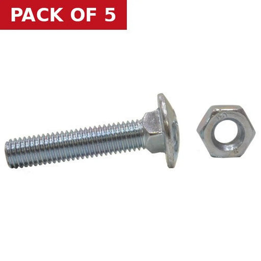 Centurion M12 x 50mm ZP Small Carriage Bolts & Nuts (Packs of 3) - Pack of 5
