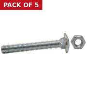 Centurion M12 x 75mm ZP Small Carriage Bolts & Nuts (Packs of 2) - Pack of 5