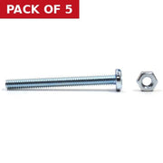 Centurion M4 x 30mm Machine Screws & Nuts - Zinc Plated - (Packs of 11) - Pack of 5