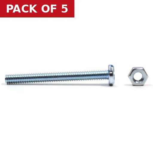 Centurion M4 x 30mm Machine Screws & Nuts - Zinc Plated - (Packs of 11) - Pack of 5