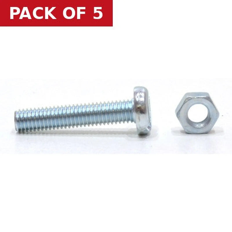 Centurion M6 x 16mm Machine Screws & Nuts - Zinc Plated - (Packs of 6) - Pack of 5