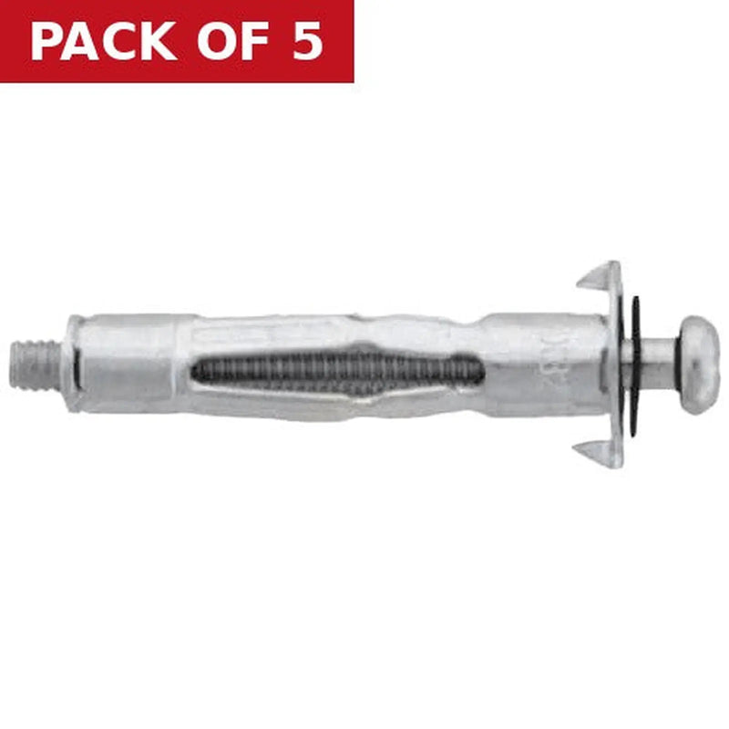 Centurion M5 x 37 (45mm Screw) ZP Blind Screw Anchors  (Pack of 4) - Pack of 5