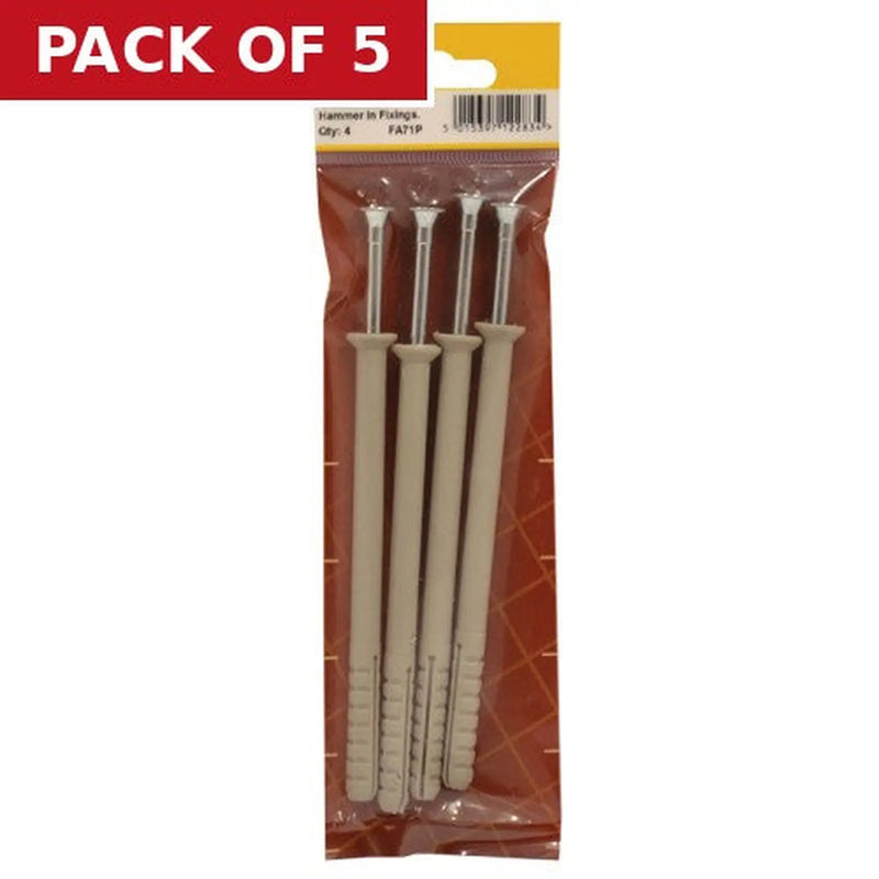 Centurion M8 x 120mm Hammer In Frame Fixings (Pack of 4) - Pack of 5