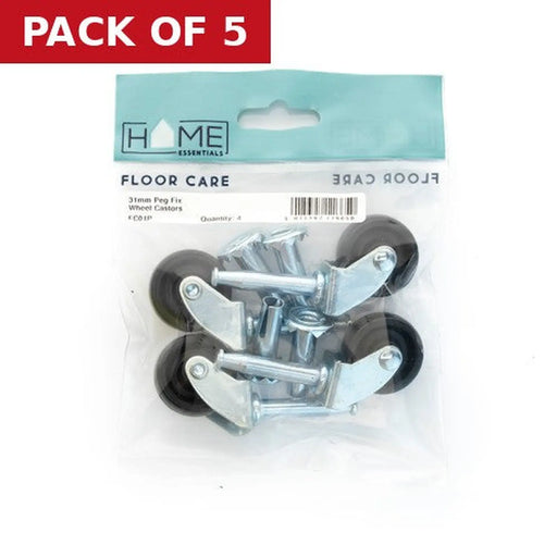 Centurion 31mm Peg Fix Castors (Pack of 4) - Pack of 5