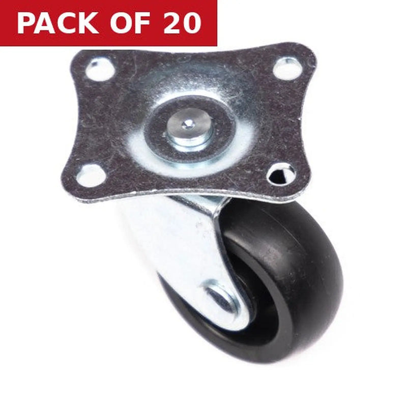 Centurion 31mm Plate Fix Castors - Pack of 20