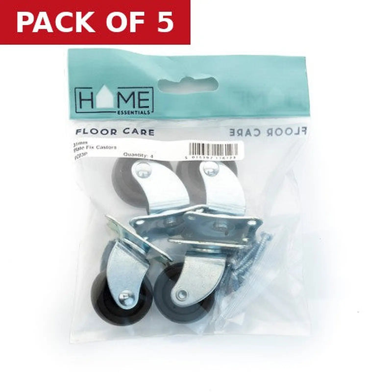 Centurion 31mm Plate Fix Castors (Pack of 4) - Pack of 5