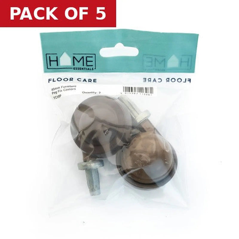 Centurion 45mm Furniture Peg Fix Castors  (Pack of 2) - Pack of 5