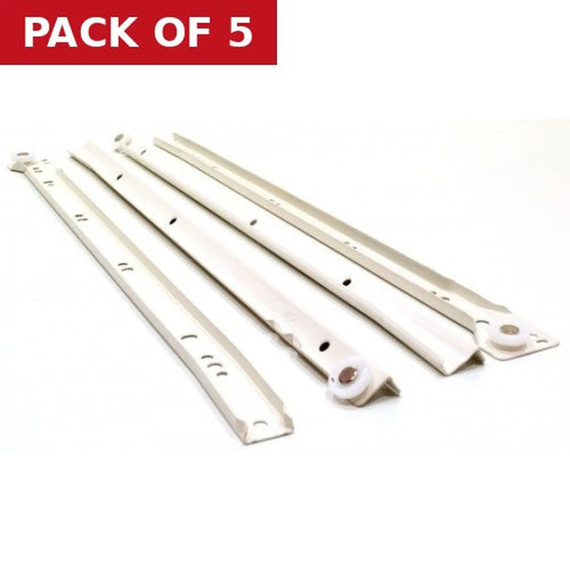 Centurion 450mm White Bottom Fix Steel Drawer Runner - Pack of 5
