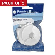 Centurion Plastic Radiator Pipe Collars - 15mm - White - 4 Pack - Pack of 5