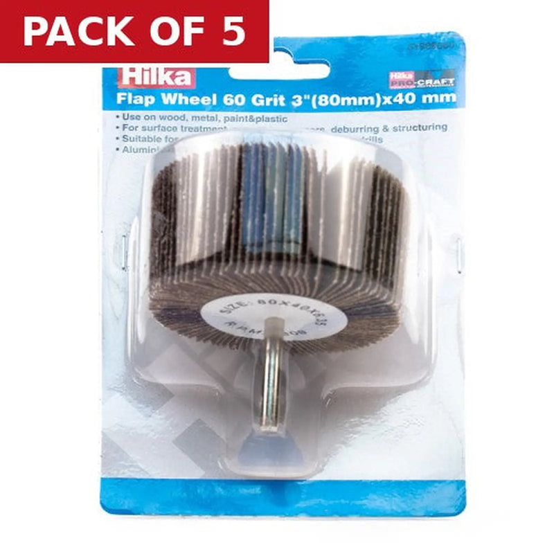 Centurion Hilka Flap Wheel 60 Grit (80mm) x 40mm - Pack of 5