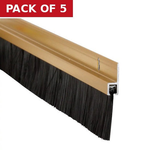 Centurion Warmseal Brush Threshold Strip, Gold Effect, 914mm - Pack of 5