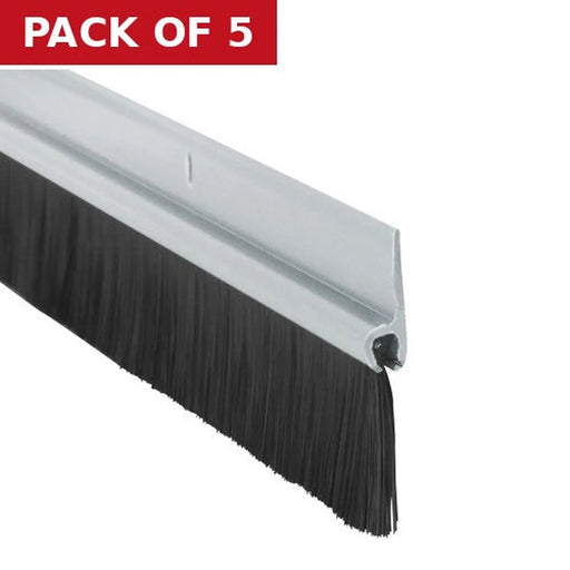 Centurion Warmseal Brush Threshold Strip, Polished Aluminium, 914mm - Pack of 5