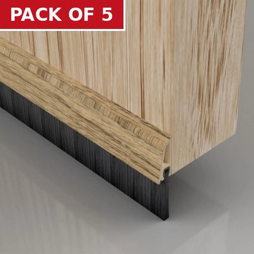 Centurion Warmseal Brush Threshold Strip, Light Oak Effect, 838mm - Pack of 5