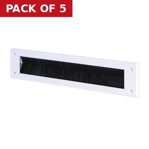 Centurion Warmseal Letterbox Draught Excluder, White, 43mm x 275mm Opening - Pack of 5