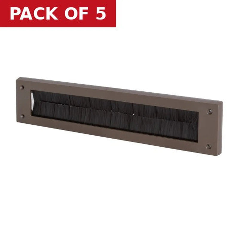 Centurion Warmseal Letterbox Draught Excluder, Brown, 43mm x 275mm Opening - Pack of 5